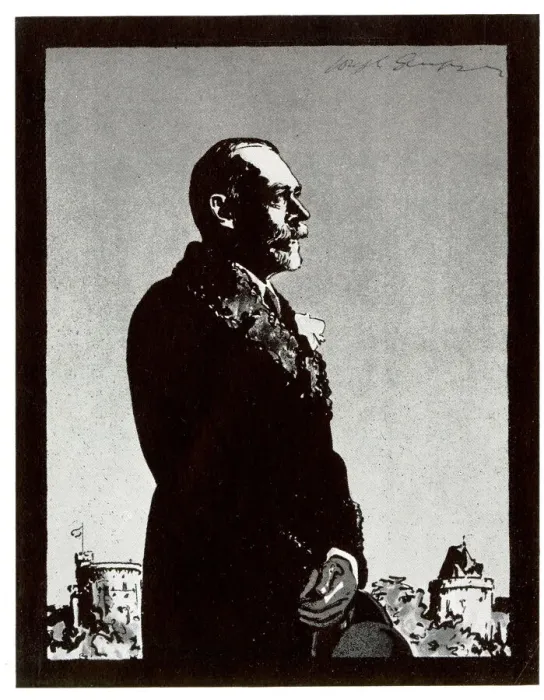 Framed Print : Memorial portrait of King George V Framed Print : Memorial portrait of King George V
