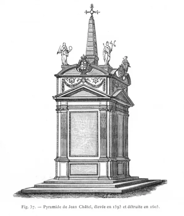 Framed Print : Memorial on site of Chatels attempy on Henri IV Framed Print : Memorial on site of Chatels attempy on Henri IV
