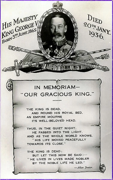 In Memoriam postcard - King George V