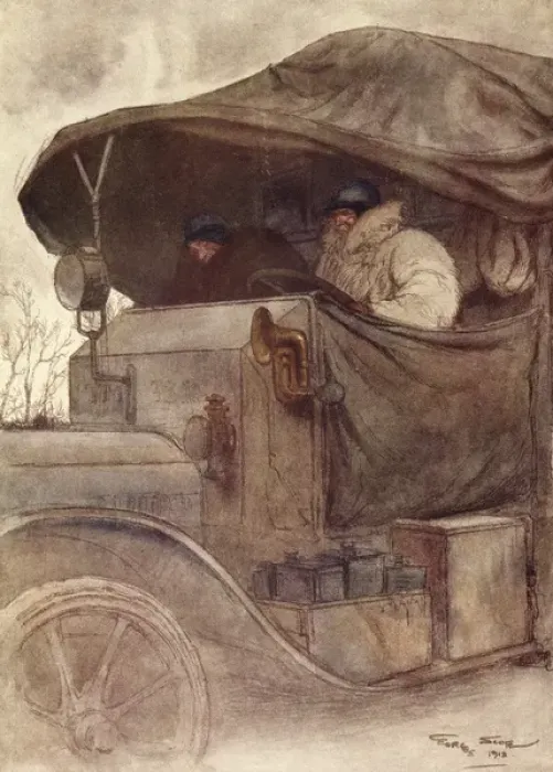 Framed Print : Two men in an army truck, France, WW1 Framed Print : Two men in an army truck, France, WW1