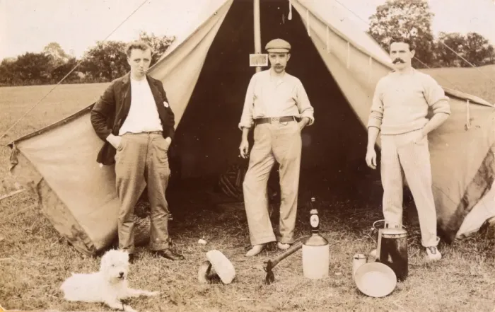 Framed Print : Three Men Camping Framed Print : Three Men Camping