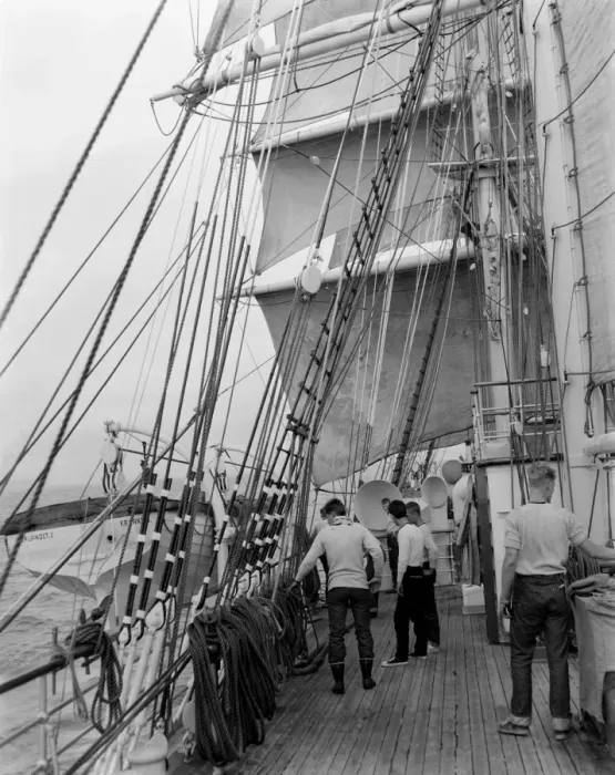 Framed Print : Men on deck of sailing ship Framed Print : Men on deck of sailing ship
