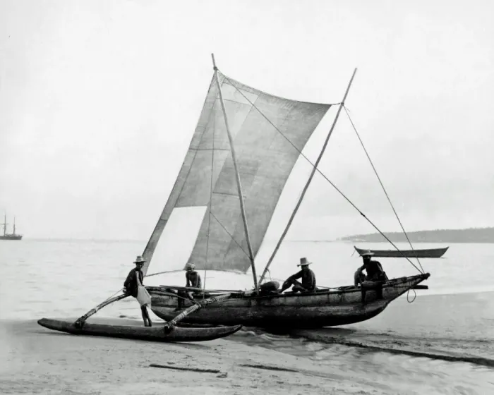 Framed Print : Men with fishing boat, India Framed Print : Men with fishing boat, India