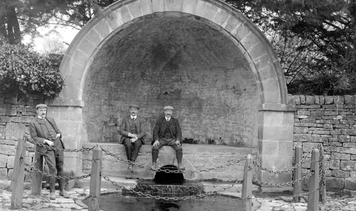 Framed Print : Three men at Hall Well, Tissington Framed Print : Three men at Hall Well, Tissington