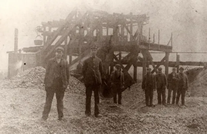 Framed Print : Men at Hook Colliery, Pembrokeshire, South Wales Framed Print : Men at Hook Colliery, Pembrokeshire, South Wales