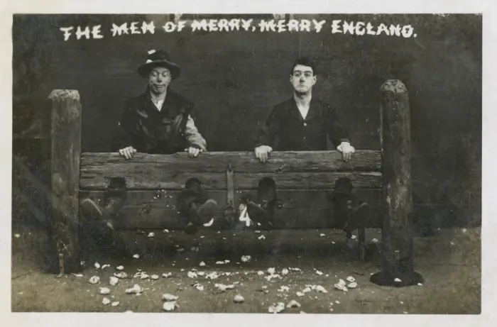 Framed Print : Men of Merry England - Two loons in the stocks Framed Print : Men of Merry England - Two loons in the stocks