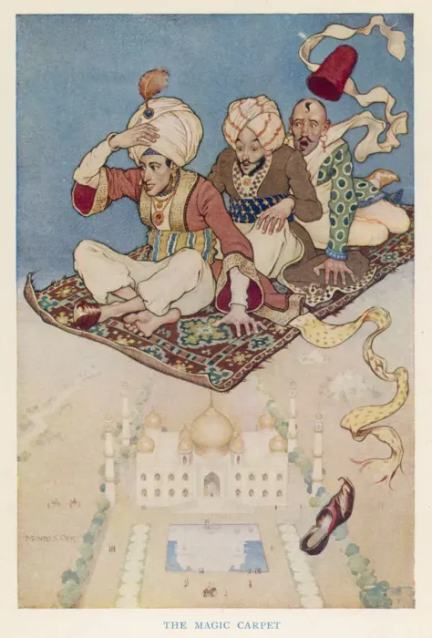 Framed Print : Three men on a mgaic flying carpet Framed Print : Three men on a mgaic flying carpet
