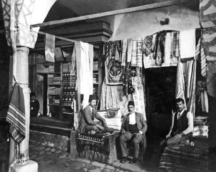 Framed Print : Men outside a Turkish bazaar Framed Print : Men outside a Turkish bazaar