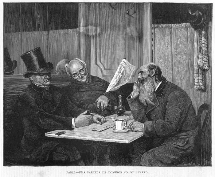 Framed Print : Men Play Dominoes 1875 Framed Print : Men Play Dominoes 1875