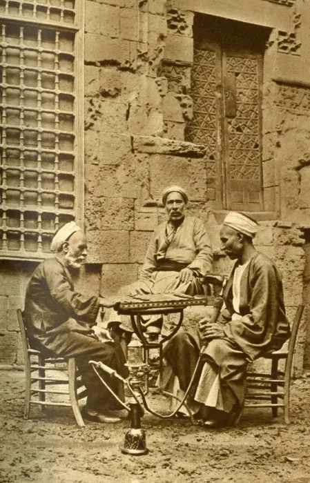 Framed Print : Men playing game of draughts in a courtyard, Egypt Framed Print : Men playing game of draughts in a courtyard, Egypt