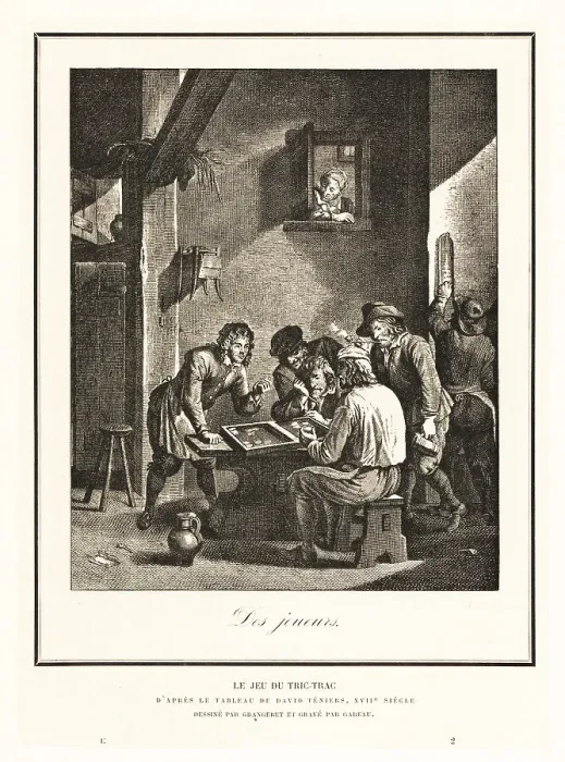 Framed Print : Men playing the game of trictrac, 17th century Framed Print : Men playing the game of trictrac, 17th century