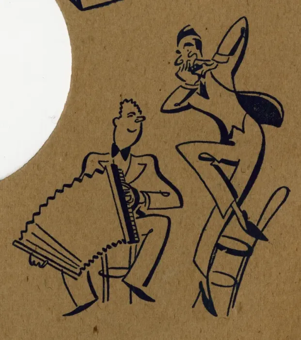 Framed Print : Two men playing harmonica and accordion