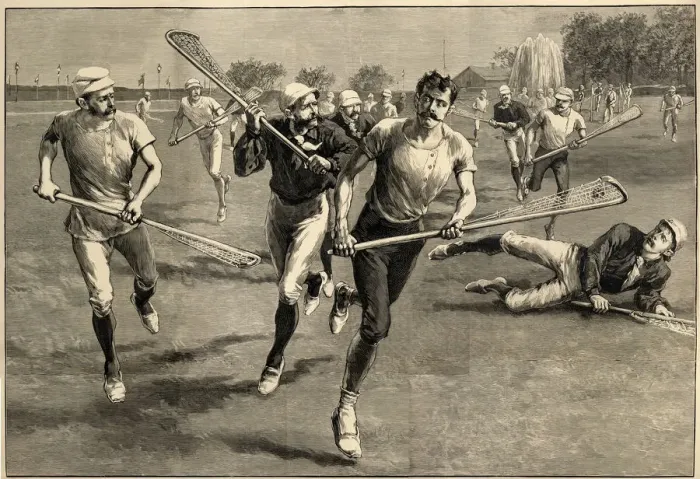 Framed Print : Men playing a Lacrosse Match Framed Print : Men playing a Lacrosse Match