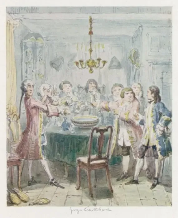 Framed Print : Men Around Punch Bowl Framed Print : Men Around Punch Bowl