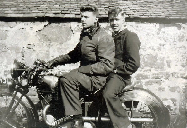 Two men on Rudge Special