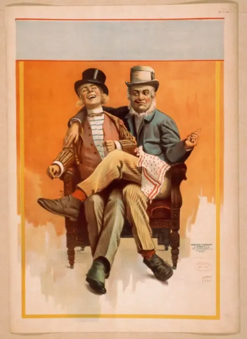 Framed Print : Two men sitting in one chair, one mans leg over the other s Framed Print : Two men sitting in one chair, one mans leg over the other s