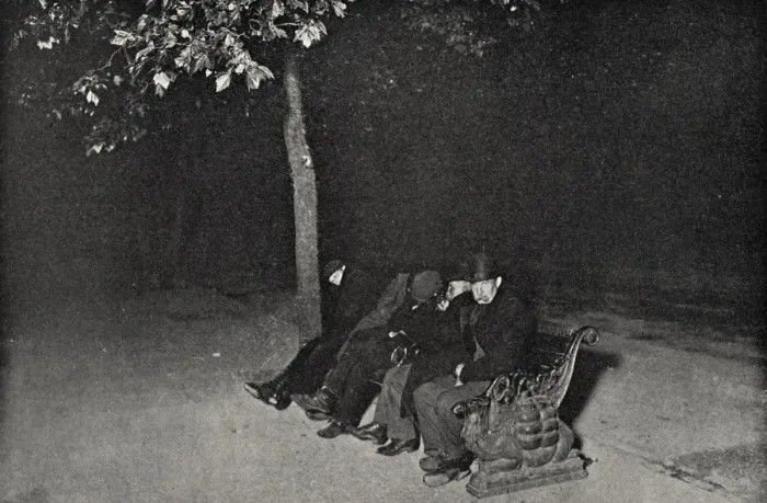Framed Print : Men sleeping on the Embankment, Central London Framed Print : Men sleeping on the Embankment, Central London
