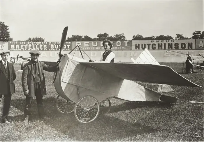 Framed Print : Men Standing and Pilot Sitting in the Cockpit of an Airc? Framed Print : Men Standing and Pilot Sitting in the Cockpit of an Airc?