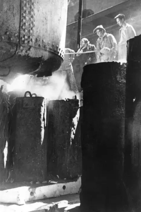Framed Print : Men Steel Smelting in Russia Framed Print : Men Steel Smelting in Russia