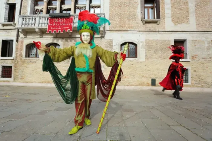 Framed Print : Men wearing Venice Carnival Costumes Framed Print : Men wearing Venice Carnival Costumes