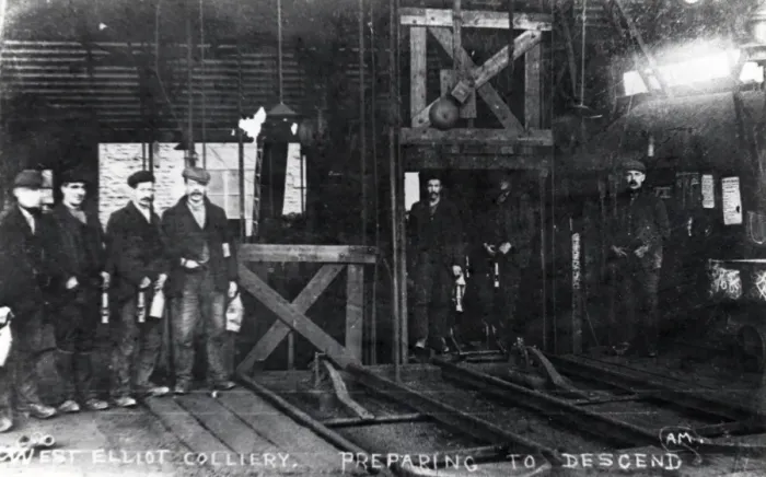 Framed Print : Men at West Pit, Elliot Colliery, New Tredegar, South Wales Framed Print : Men at West Pit, Elliot Colliery, New Tredegar, South Wales