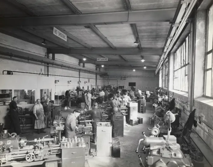 Framed Print : Men and Women Working in Maintenance at the Headquarters? Framed Print : Men and Women Working in Maintenance at the Headquarters?