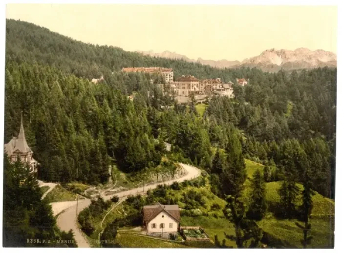 Framed Print : Mendelpass, with the hotels, Tyrol, Austro-Hungary Framed Print : Mendelpass, with the hotels, Tyrol, Austro-Hungary