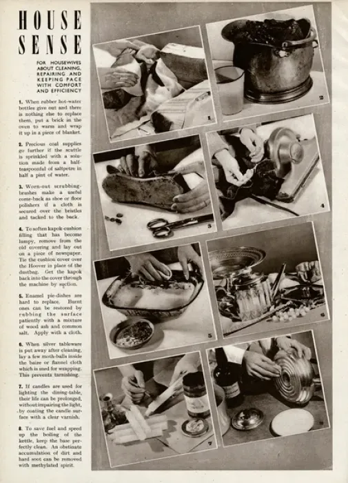 Framed Print : Mending household items 1944 Framed Print : Mending household items 1944