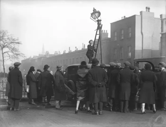 Framed Print : Mending a Lamp Post Framed Print : Mending a Lamp Post