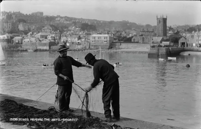 Framed Print : Mending the Nets Framed Print : Mending the Nets