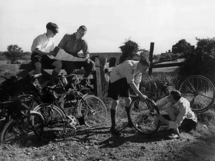 Framed Print : Mending a Puncture Framed Print : Mending a Puncture