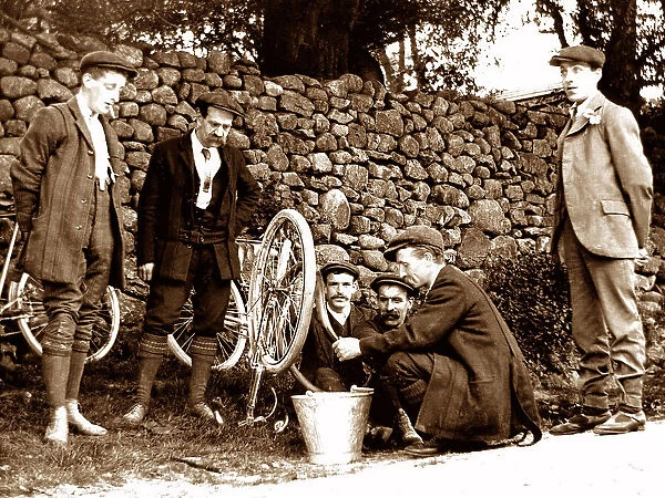 Mending a puncture, early cycling