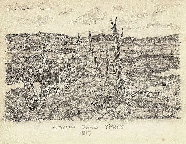 Menin Road, Ypres, by William Hugh Duncan Arthur, WW1