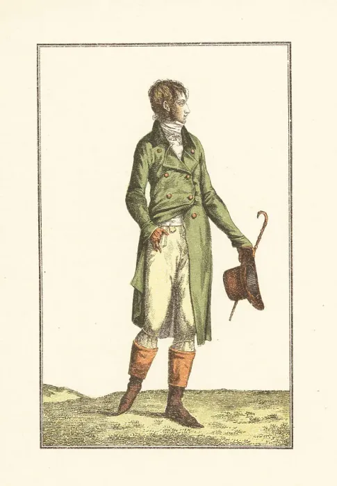 Framed Print : Men's fashions during the French Revolutionary era, Paris, 1799 Framed Print : Men's fashions during the French Revolutionary era, Paris, 1799