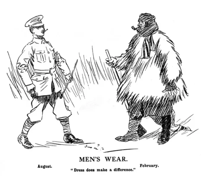 Framed Print : Mens Wear during WW1, August and February by J. H. Thorpe Framed Print : Mens Wear during WW1, August and February by J. H. Thorpe