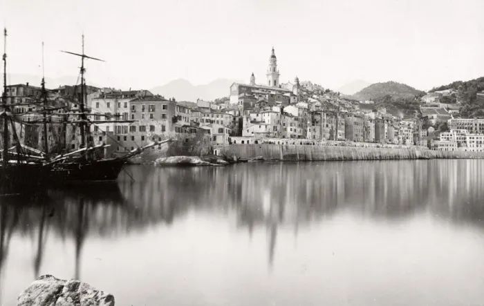 Framed Print : Menton, France, port and old town Framed Print : Menton, France, port and old town