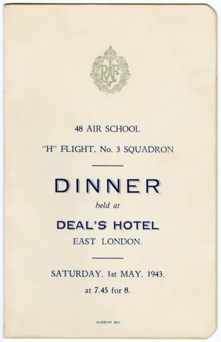 Framed Print : Menu for 48 Air School dinner Framed Print : Menu for 48 Air School dinner