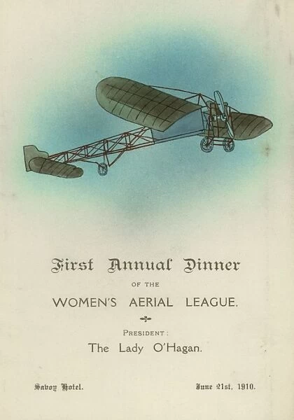 Menu - First annual dinner of the Womens Aerial League