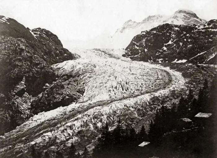 Framed Print : Mer de Glace, glacier, Mont Blanc, France, circa 1880s Framed Print : Mer de Glace, glacier, Mont Blanc, France, circa 1880s