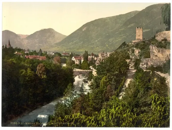 Framed Print : Meran, from Gilfpromenade, Tyrol, Austro-Hungary Framed Print : Meran, from Gilfpromenade, Tyrol, Austro-Hungary