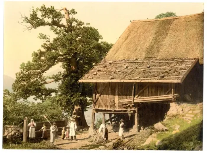 Framed Print : Meran, peasants house, Tyrol, Austro-Hungary Framed Print : Meran, peasants house, Tyrol, Austro-Hungary