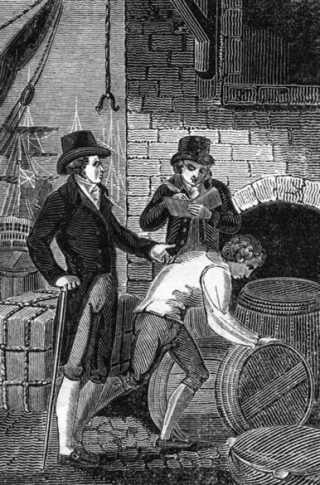 Framed Print : Merchant Checks Goods Framed Print : Merchant Checks Goods