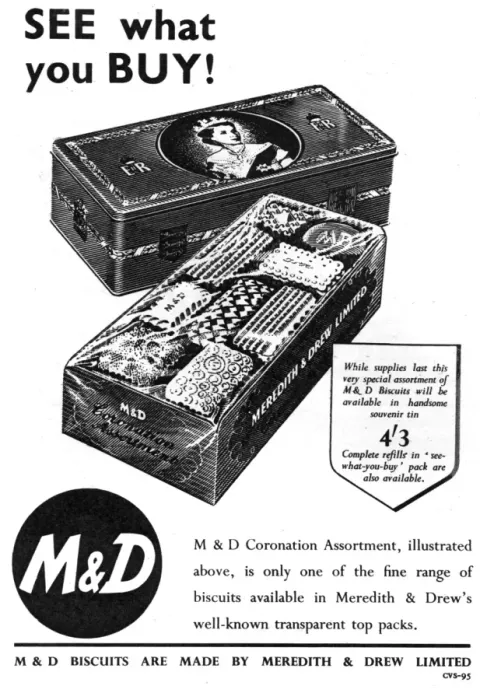 Framed Print : Meredith & Drew Coronation advertisement, 1953 Framed Print : Meredith & Drew Coronation advertisement, 1953