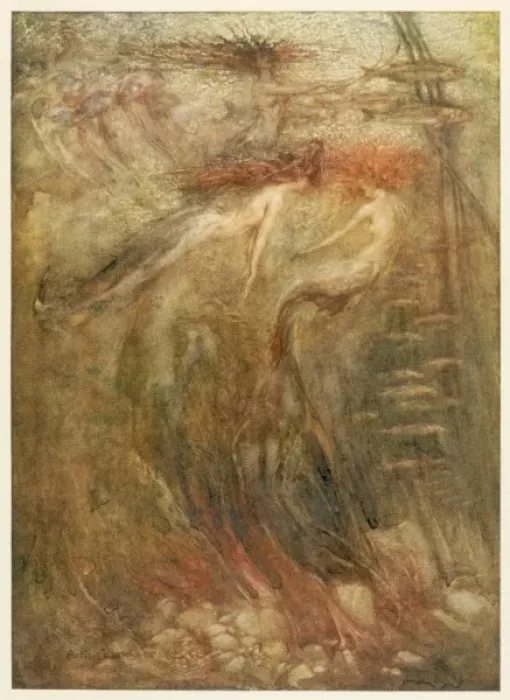 Framed Print : Mermaid (Rackham) Framed Print : Mermaid (Rackham)