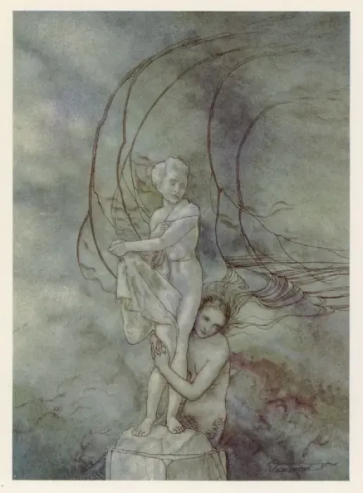 Framed Print : Mermaid and Statue Framed Print : Mermaid and Statue