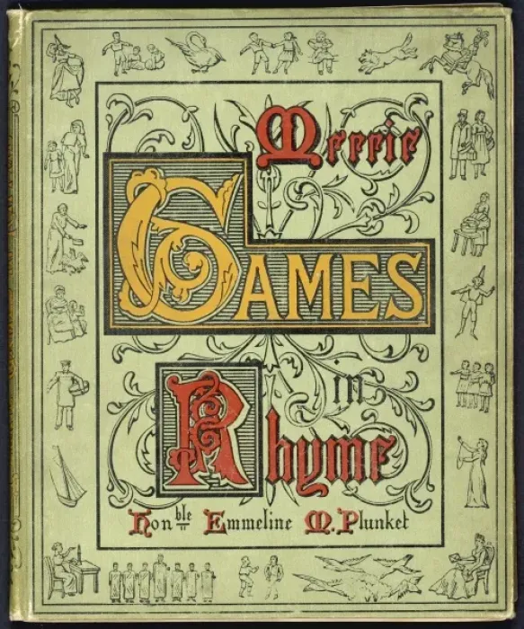 Framed Print : Merrie Games in Rhyme, cover design Framed Print : Merrie Games in Rhyme, cover design