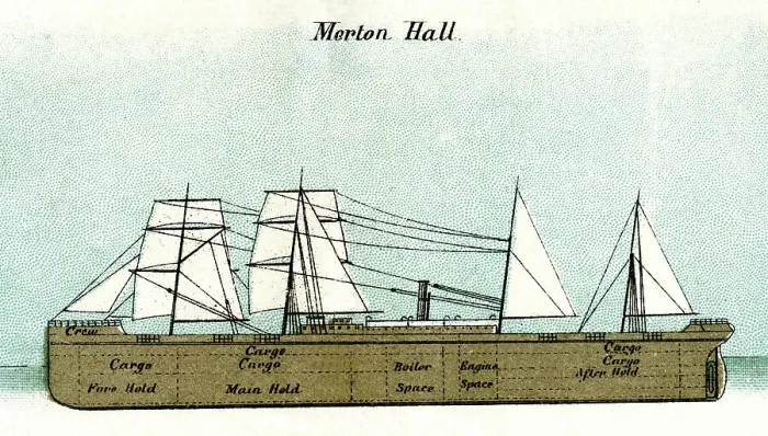 Framed Print : Merton Hall, cargo ship Framed Print : Merton Hall, cargo ship