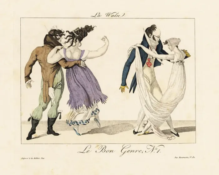 Framed Print : Merveilleuses and incroyables dancing the waltz Framed Print : Merveilleuses and incroyables dancing the waltz
