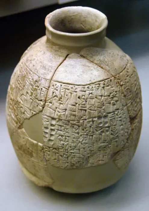 Framed Print : Mesopotamia. Terracotta vase. Probably from Umma. Iraq. Earl