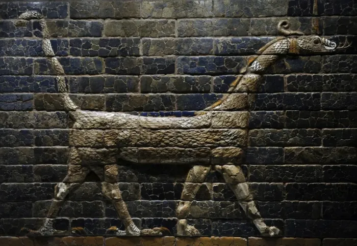 Framed Print : Mesopotamian art. Neo-Babylonian. Ishtar Gate. Dragon. Ny C Framed Print : Mesopotamian art. Neo-Babylonian. Ishtar Gate. Dragon. Ny C